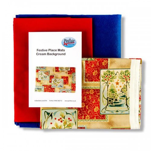 104SP23 Festive Place Mats Cream Background